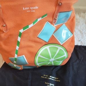 Kate Spade whimsical orange summer tote